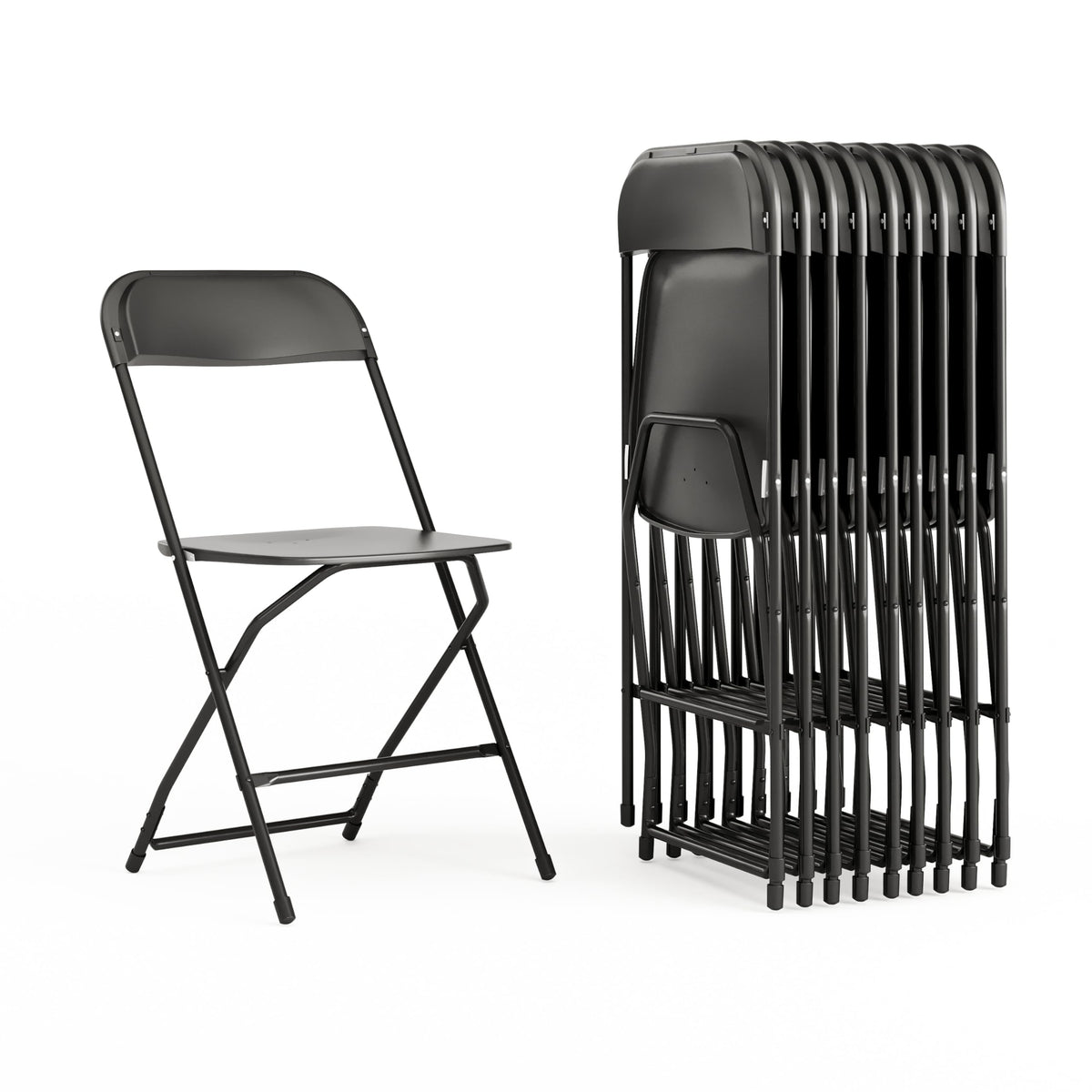Black Plastic Folding Chair 10-Pack J421