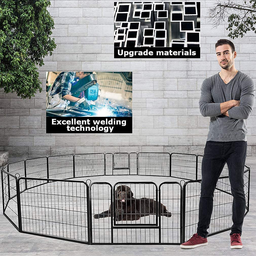 Heavy Duty Metal Fold Dog Playpen with Safety Door, 24 inch W978