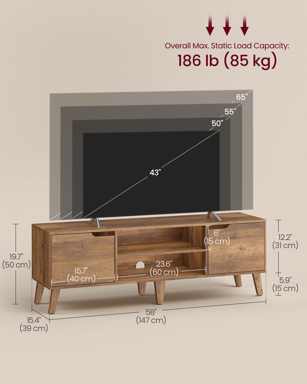 TV Stand with Adjustable Shelf C159