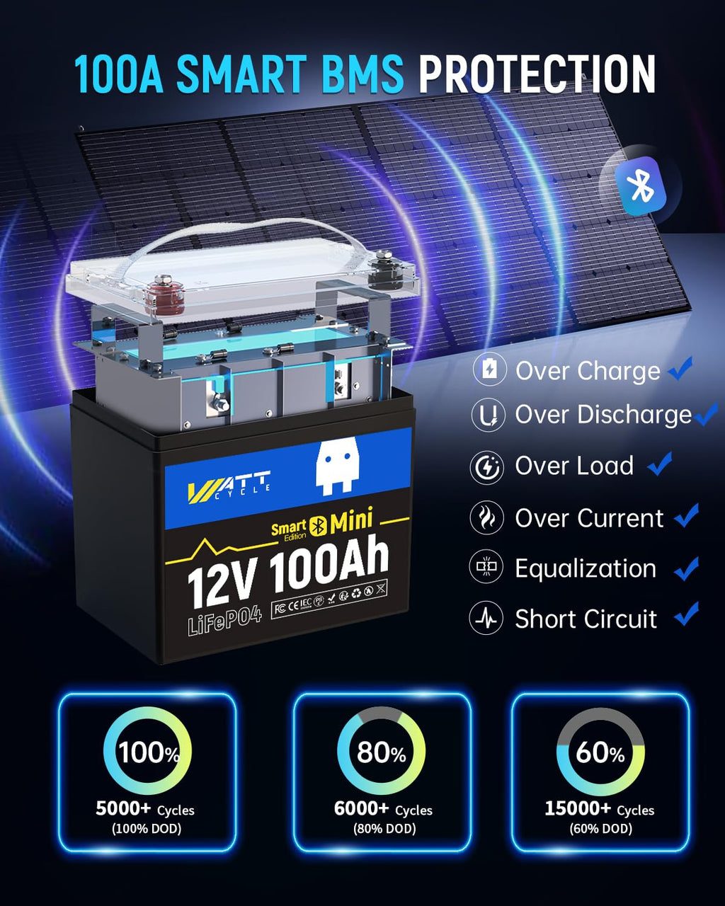12V 100Ah Mini LiFePO4 Battery Group 24 Q32221