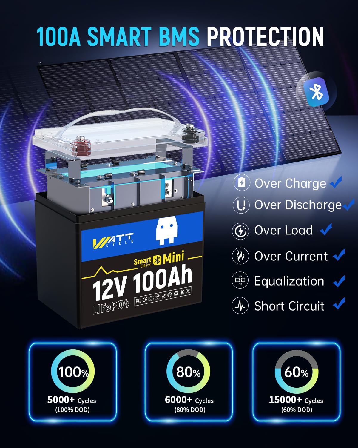 12V 100Ah Mini LiFePO4 Battery Group 24 Q32221