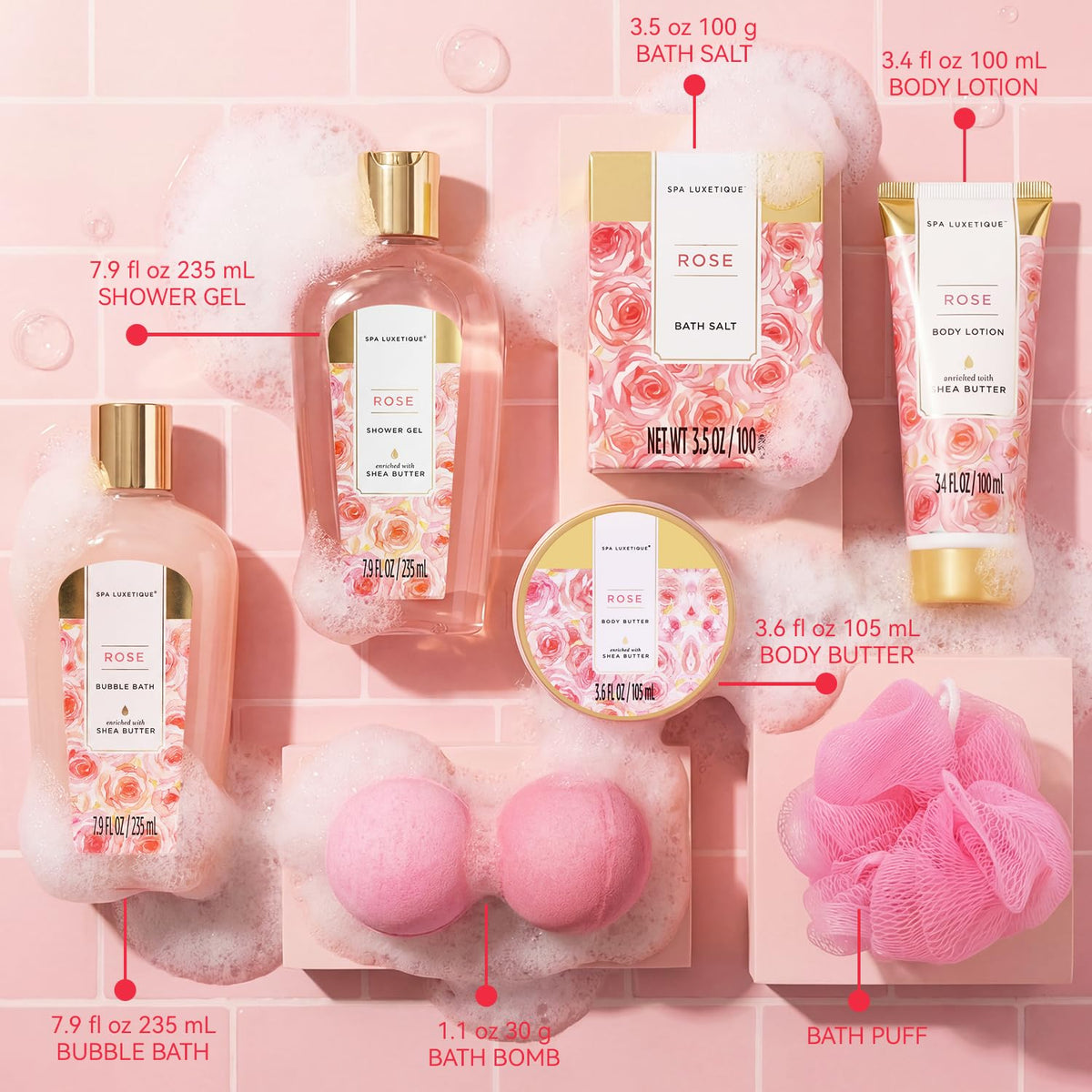 8 Pcs Rose Spa Gift Set X425