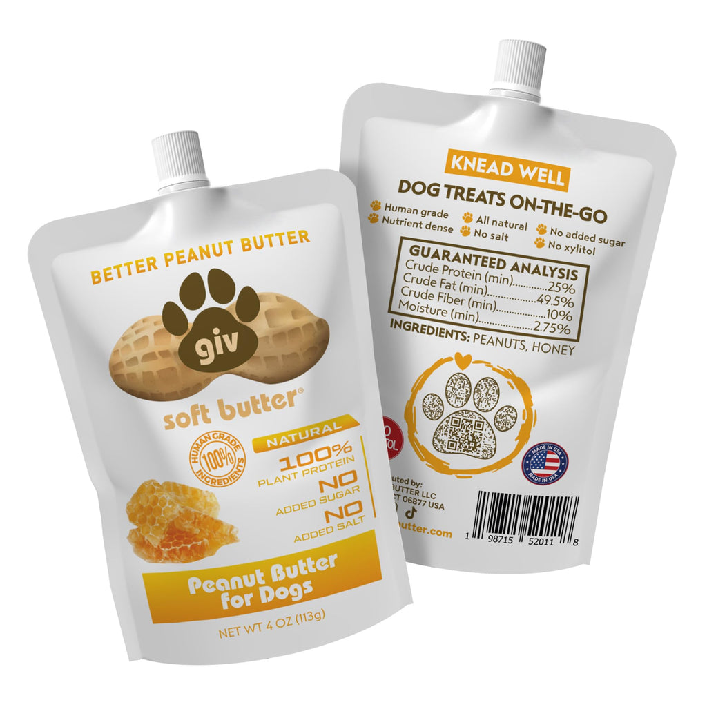 All Natural Peanut Butter for Dogs, 2 Ingredients, 4oz Pouches I78385
