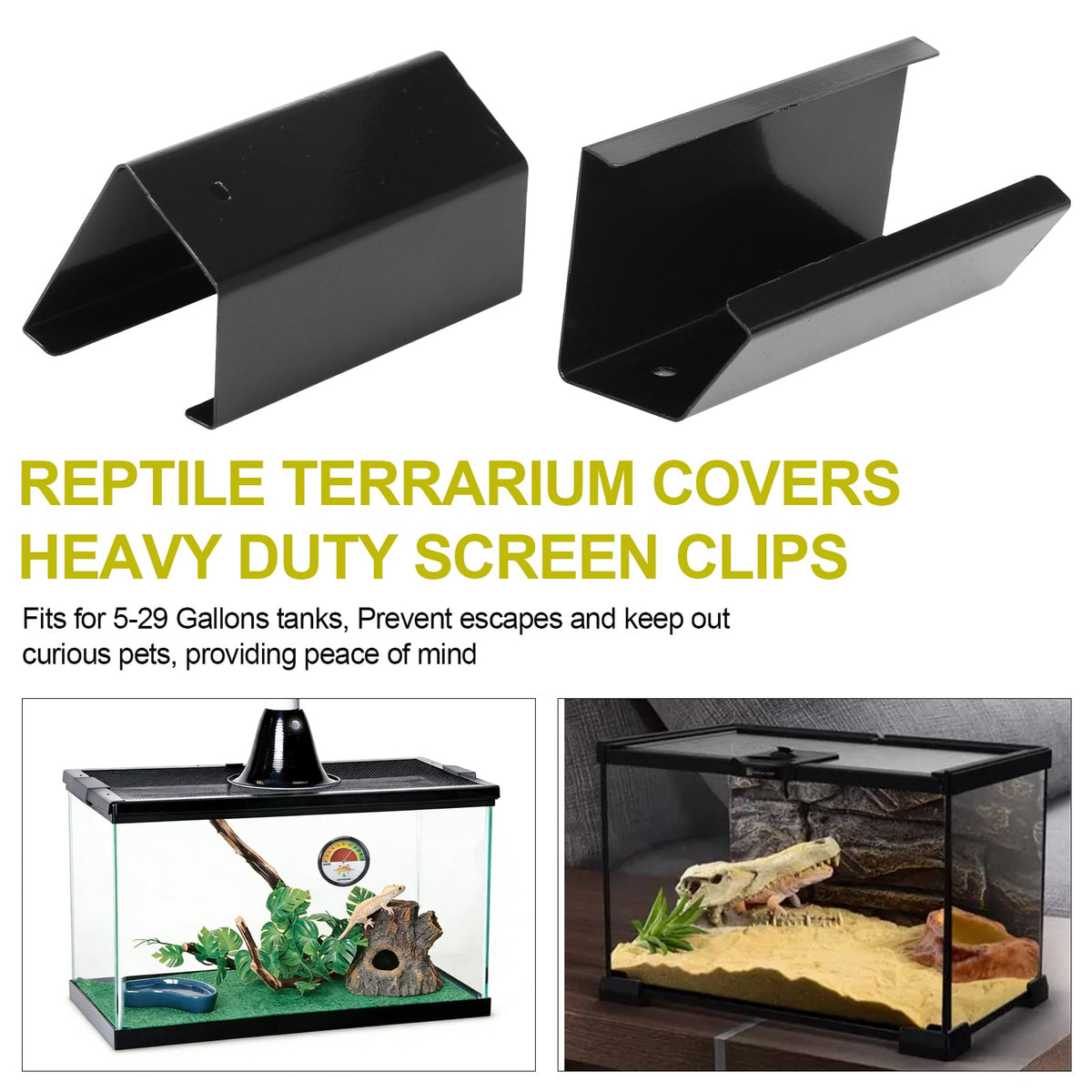 Heavy Duty Screen Clips for Reptile Terrarium Covers I3761