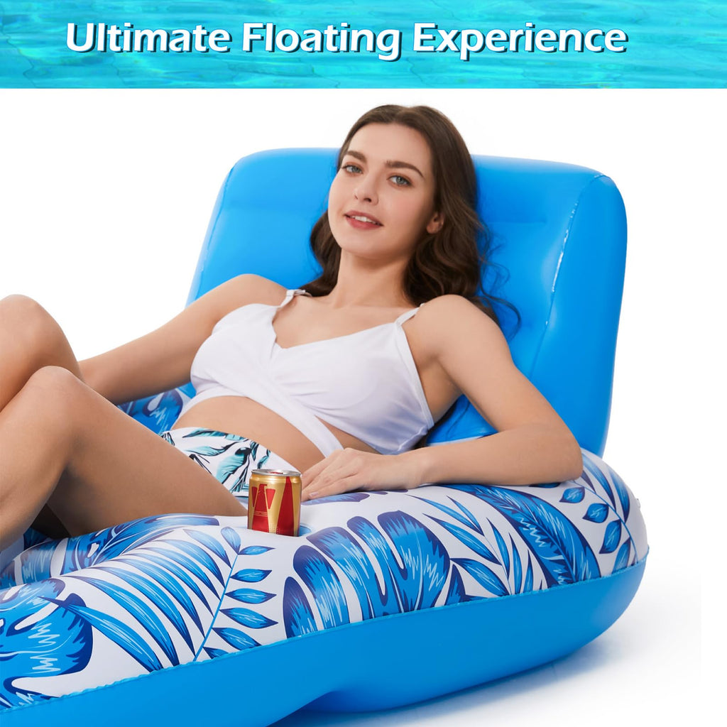 Inflatable Pool Float Lounger with Cup Holders Y8012
