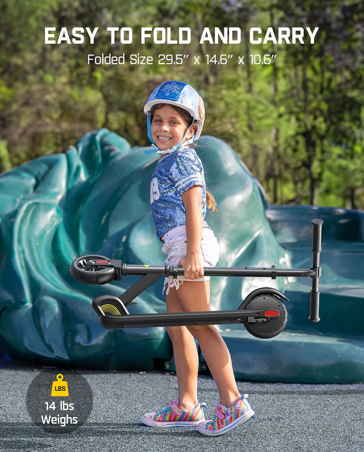 Kids Electric Scooter Foldable 3 Adjustable Heights O4168