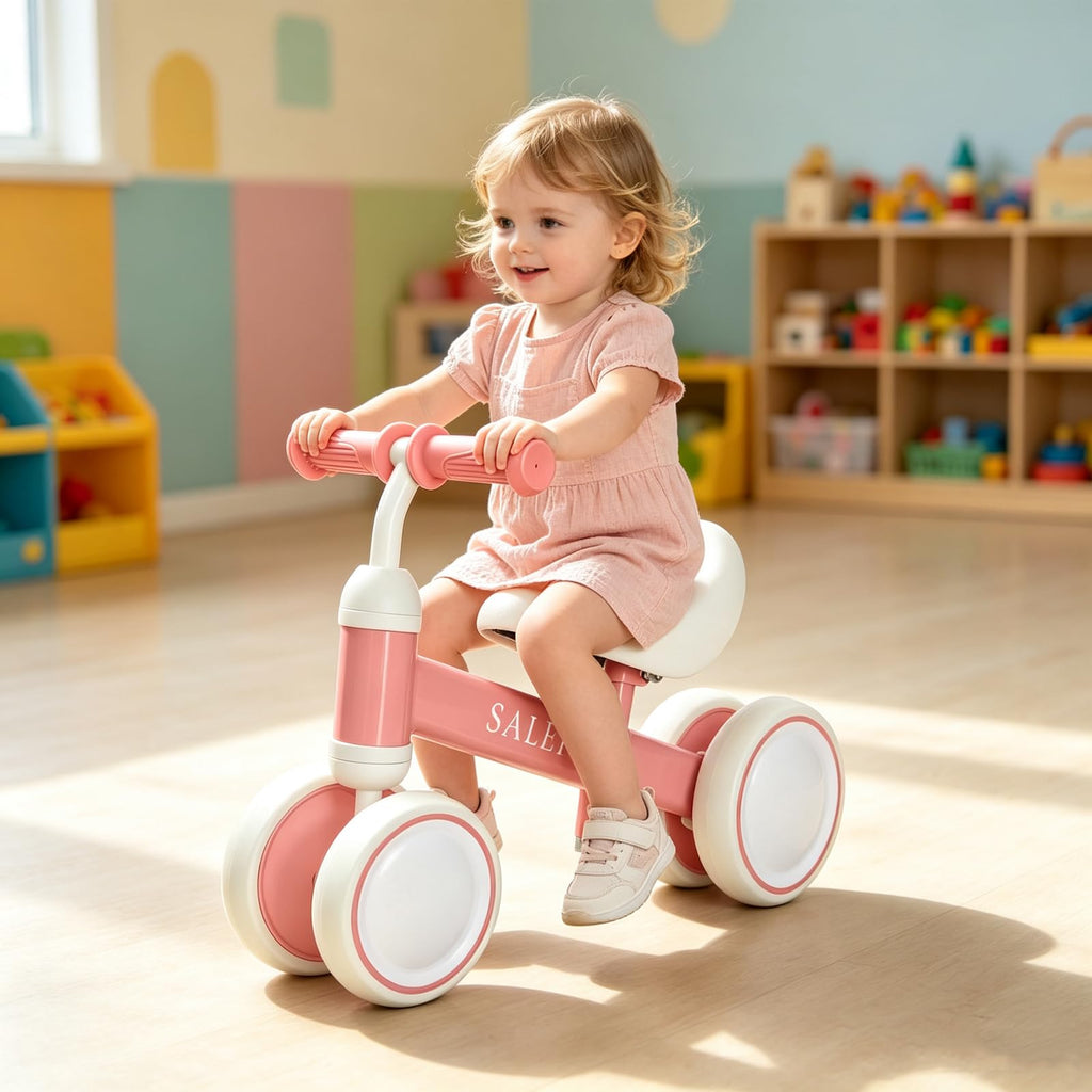 12-36 Month Baby Balance Bike with 4 Wheels & Soft Seat T729113