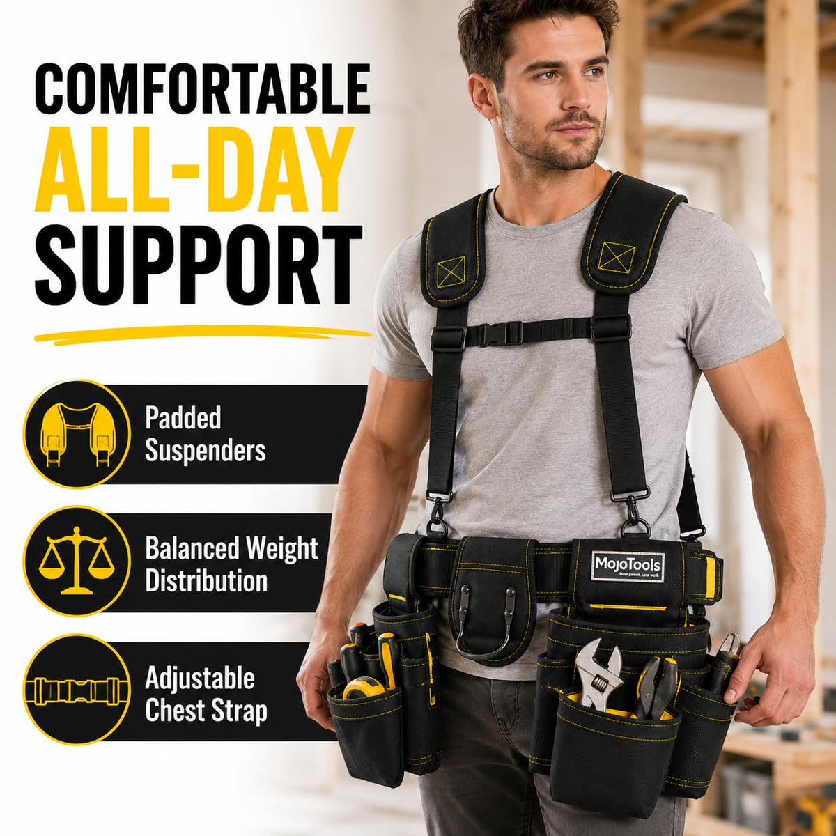 Heavy Duty Tool Belt with Suspenders U822