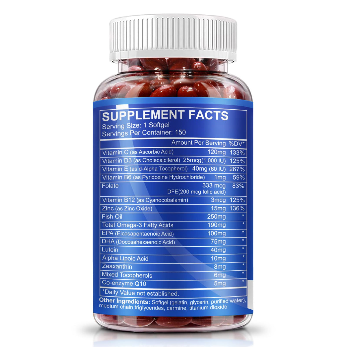 Lutein and Zeaxanthin Eye Vitamins 150 Softgels X88952