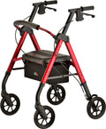 Heavy Duty Bariatric Rollator Walker, 450 lb Capacity, 8” All-Terrain Wheels, Red N94884