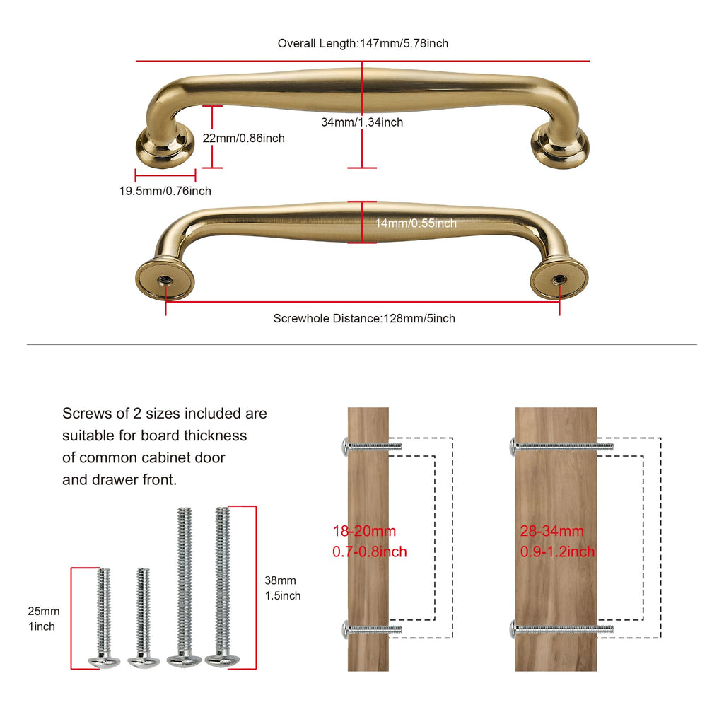 10 Pack 5" 128mm Champagne Bronze Cabinet Handles Z87885