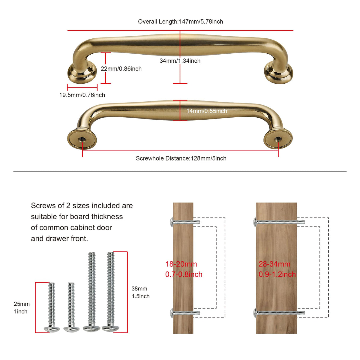 10 Pack 5" 128mm Champagne Bronze Cabinet Handles Z87885