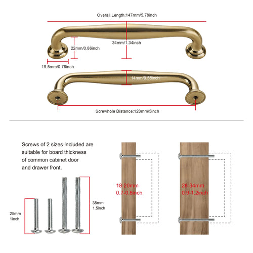 10 Pack 5" 128mm Champagne Bronze Cabinet Handles Z87885