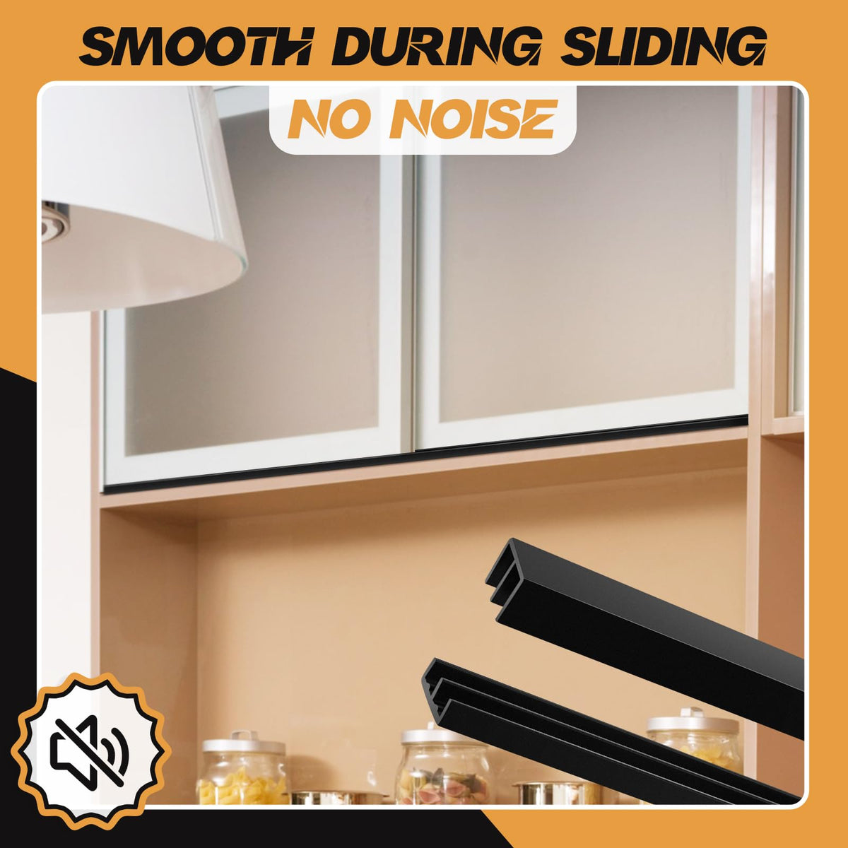2 Sets Plastic Sliding Door Track Set E184244