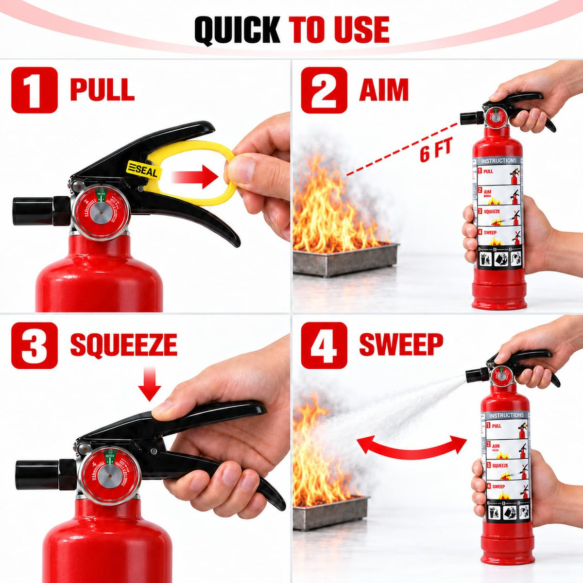 2.5 lb ABC Dry Chemical Fire Extinguishers 1-Pack D101