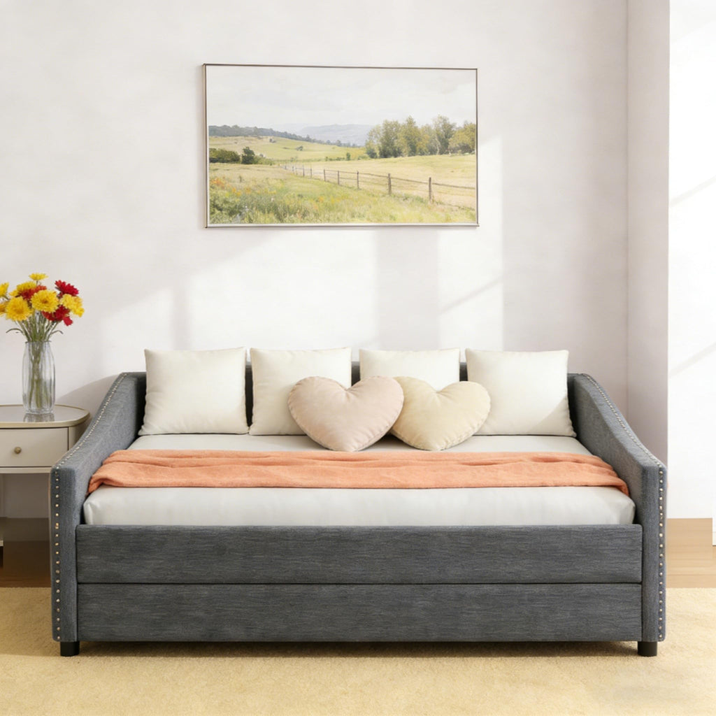 Full Size Upholstered Daybed with Trundle A6819