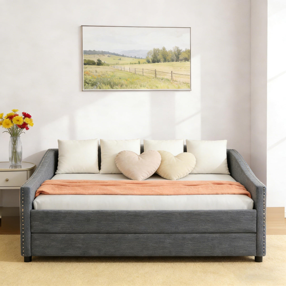Full Size Upholstered Daybed with Trundle A6819