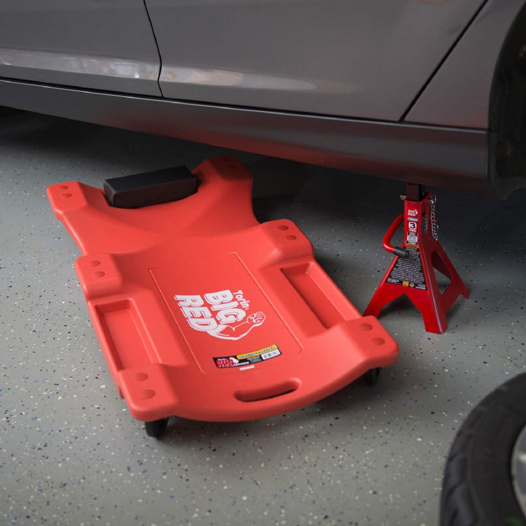 40" Plastic Rolling Creeper with Padded Headrest and 6 Casters B58362