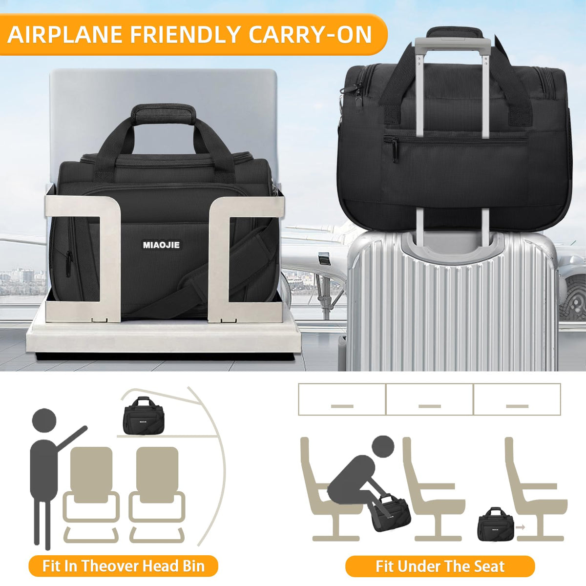 Lightweight Underseat Carry On Luggage Bag F84953