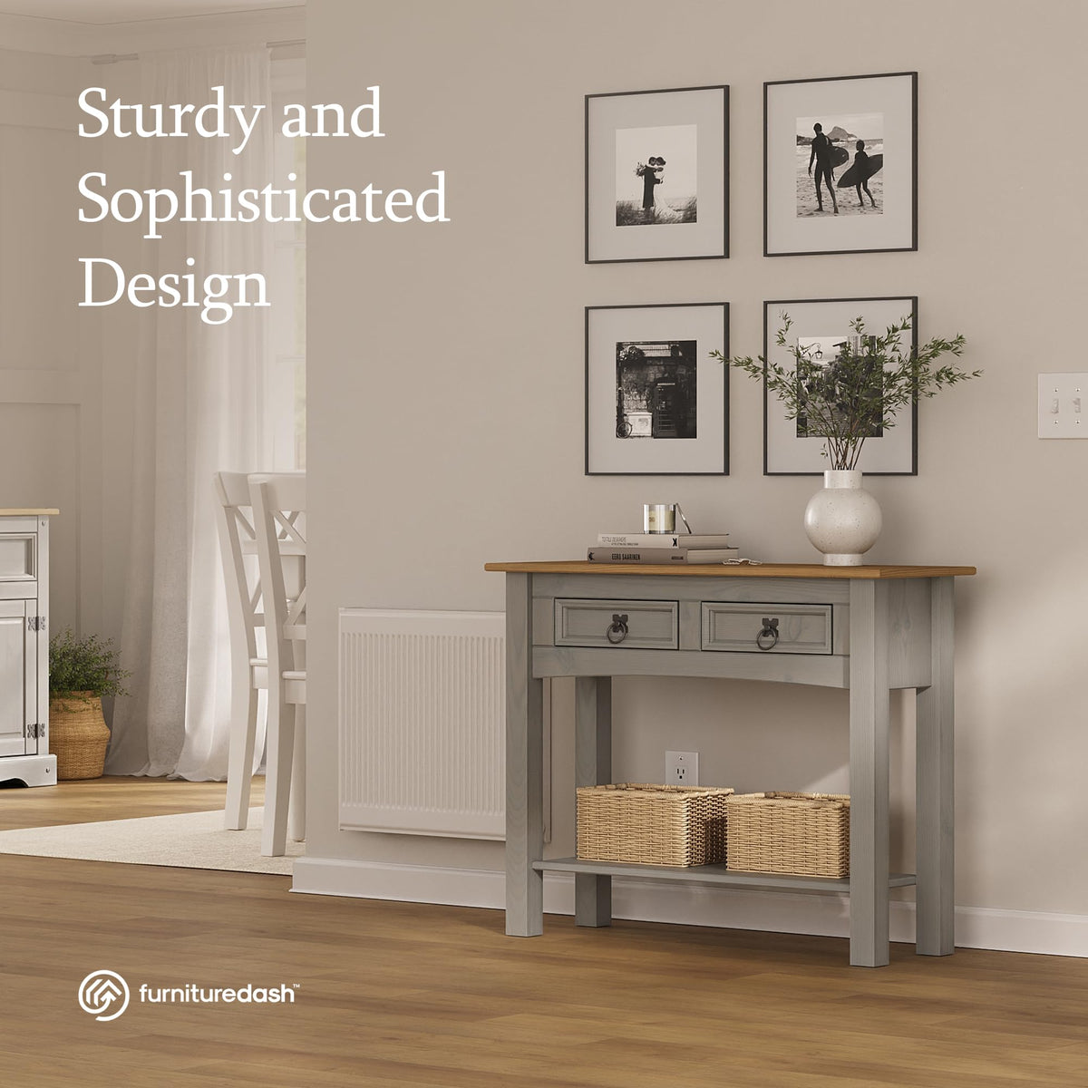 Solid Wood Console Table with 2 Drawers B7728