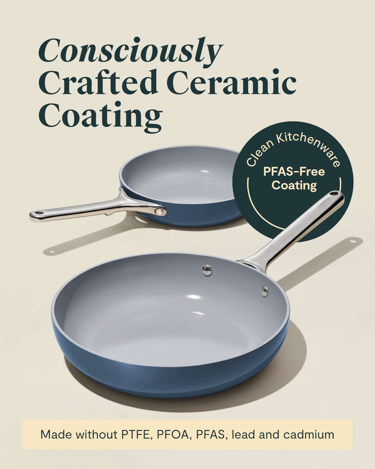 Non-Stick Ceramic Coated Fry Pan Trio, 8", 10.5", & 12" A58936