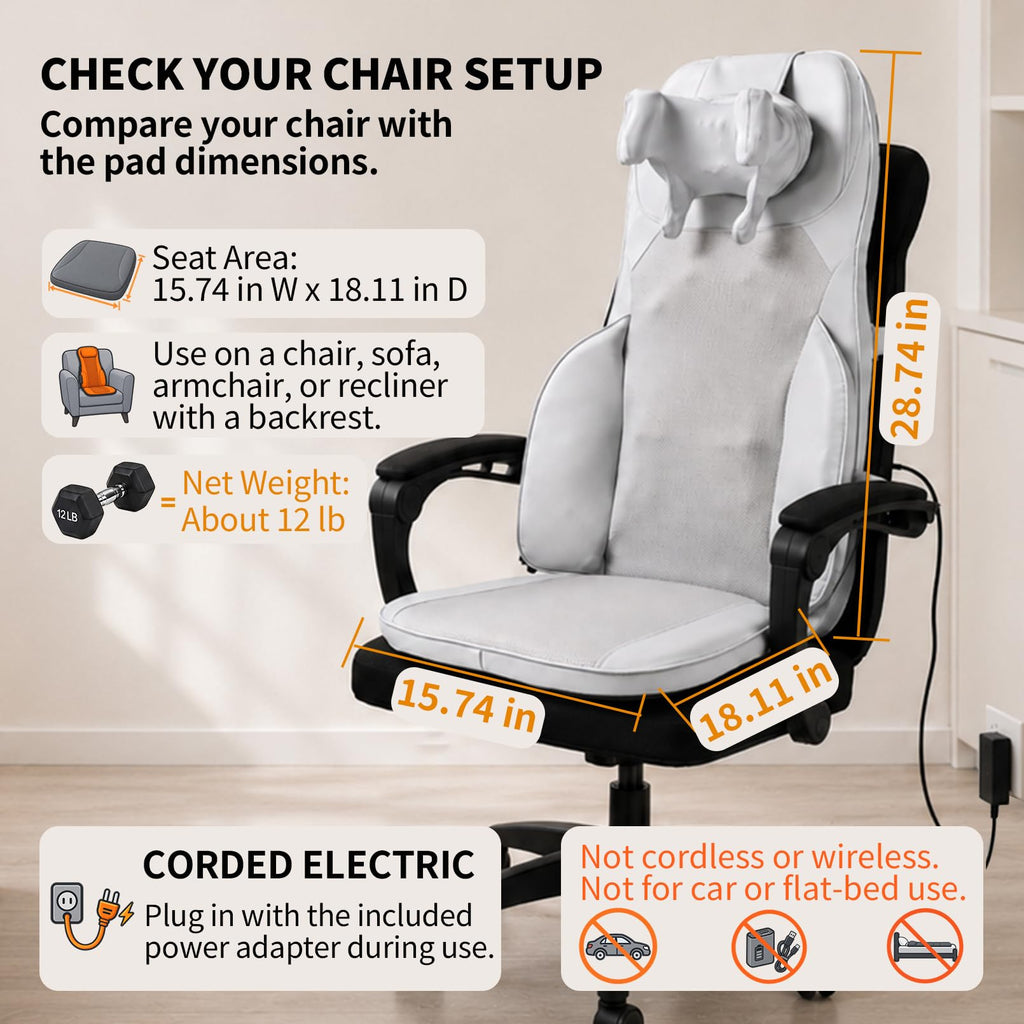 Grey Back Massager with Heat G9150