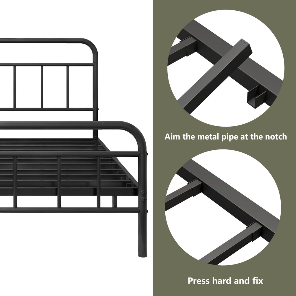 Queen Size Metal Bed Frame with Storage Space K623869