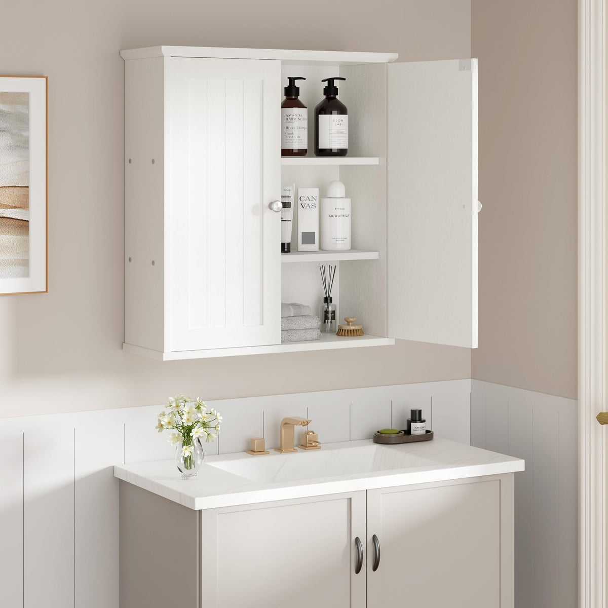 White Bathroom Wall Medicine Cabinet C26984
