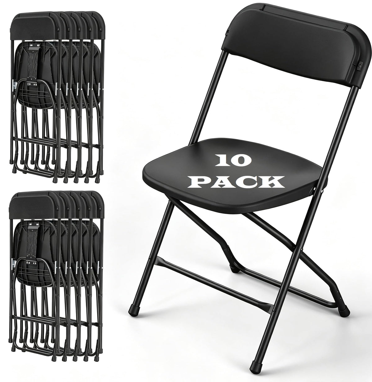 Black Plastic Folding Chairs U914
