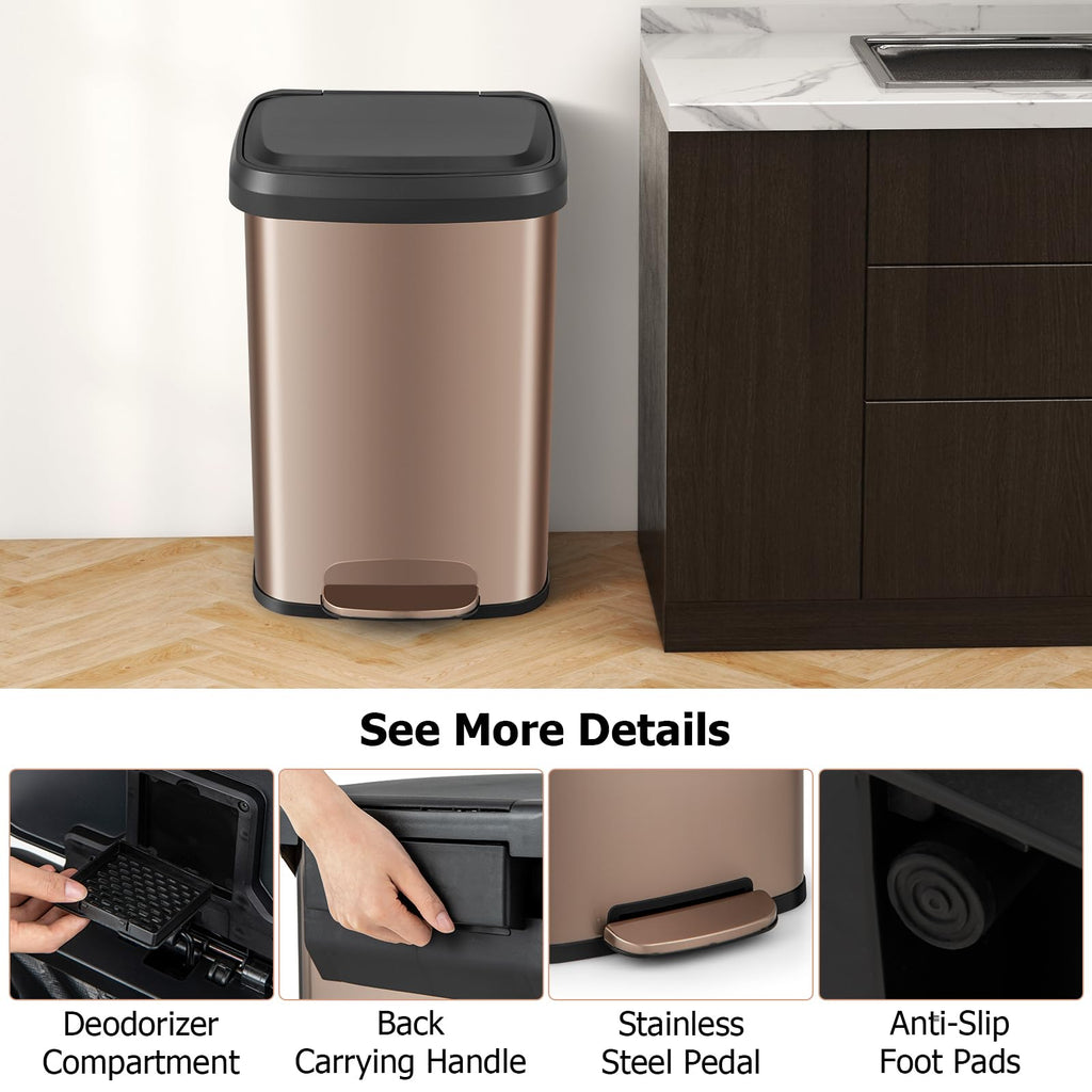 50L Stainless Steel Recycling Pedal Bin L463951