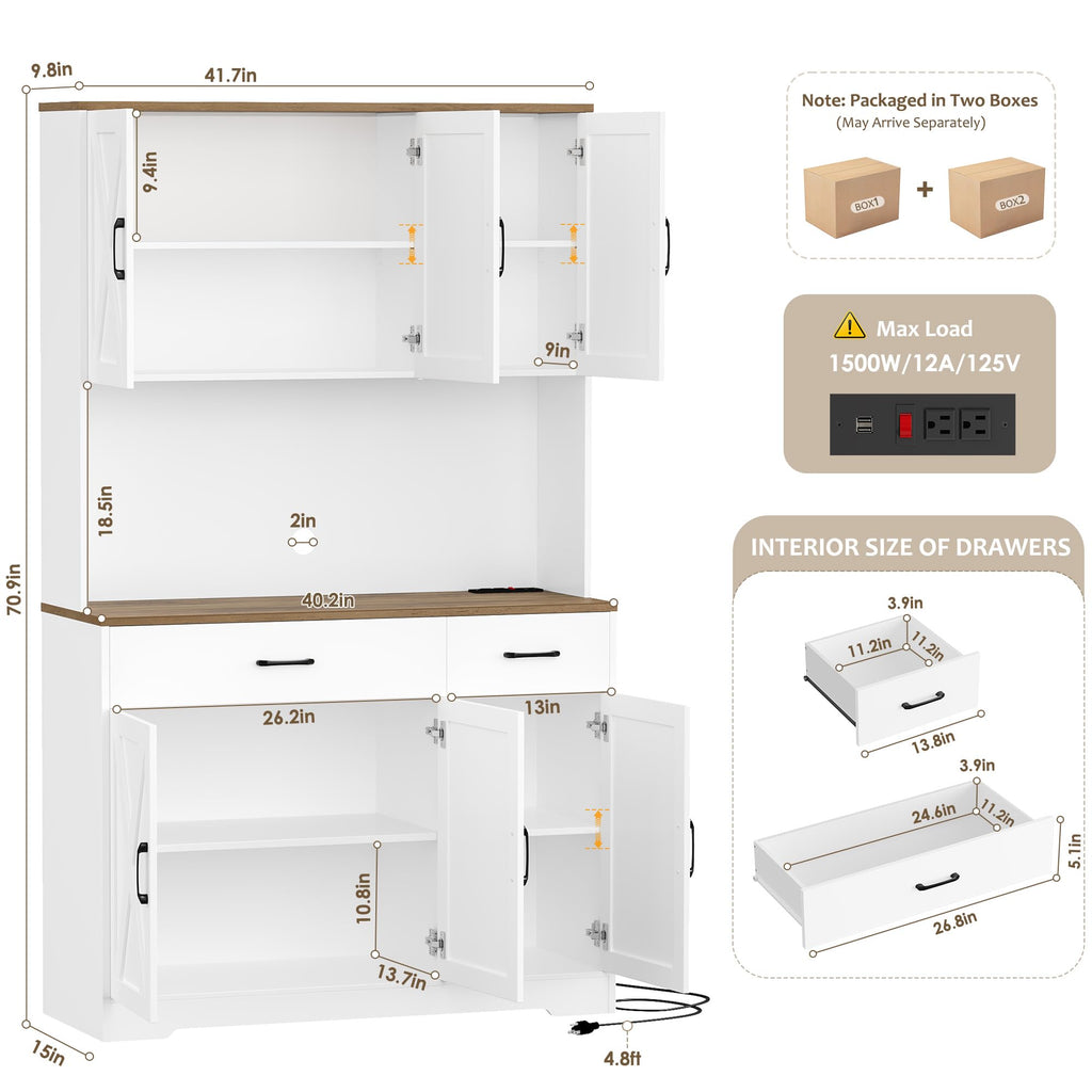 White Kitchen Pantry Storage Cabinet R284800