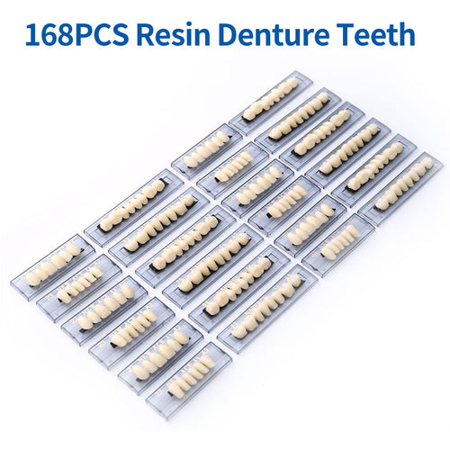 168 Pieces Acrylic Resin Denture Teeth 6 Sets 23 Shade A2 Upper + Lower Z419069