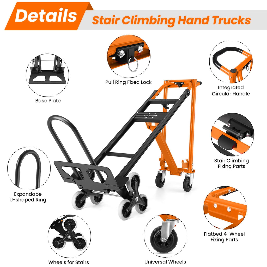 Heavy Duty 1000 LBS 4-in-1 Convertible Steel Hand Truck W16756