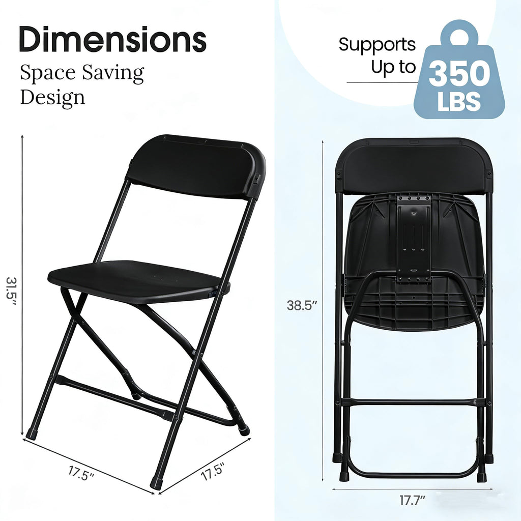 Black Plastic Folding Chairs U914