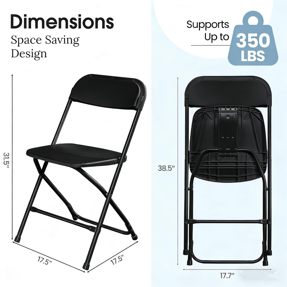 Black Plastic Folding Chairs U914