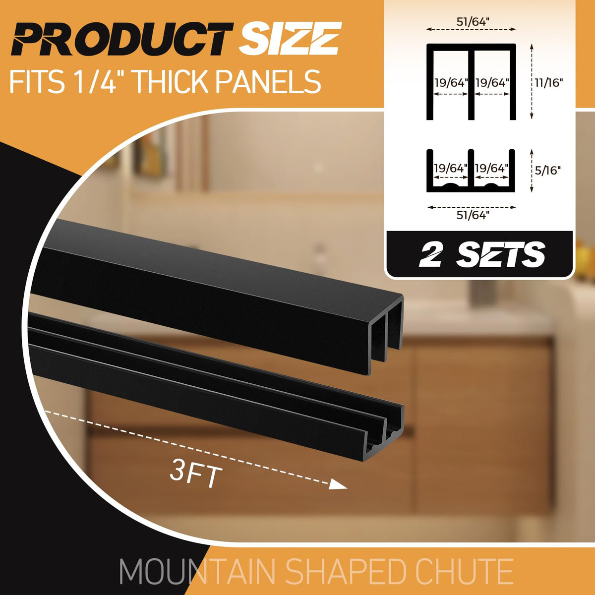 2 Sets Plastic Sliding Door Track Set E184244
