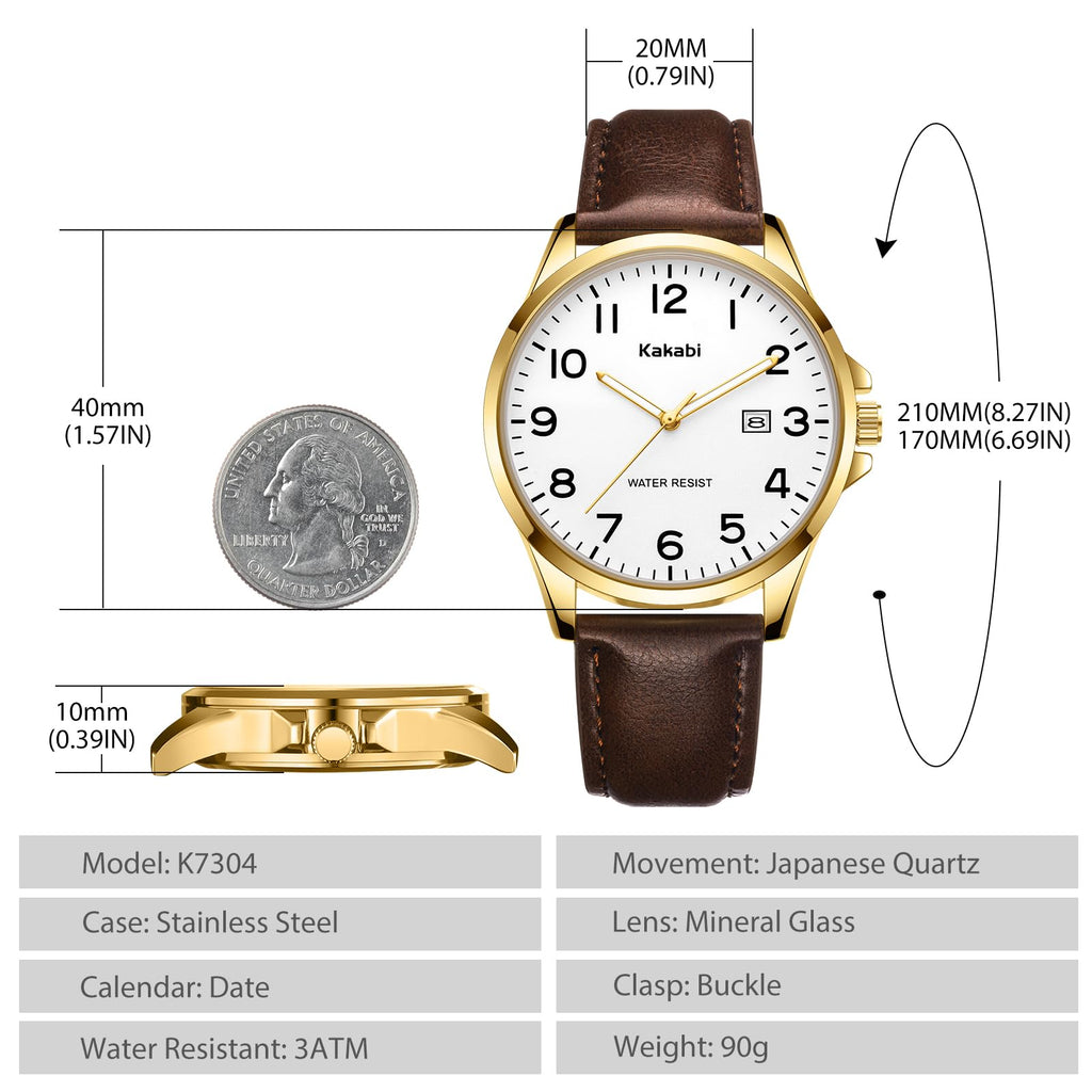 Men Fashion Minimalist Waterproof Quartz Analog Date Leather Strap Watch F967