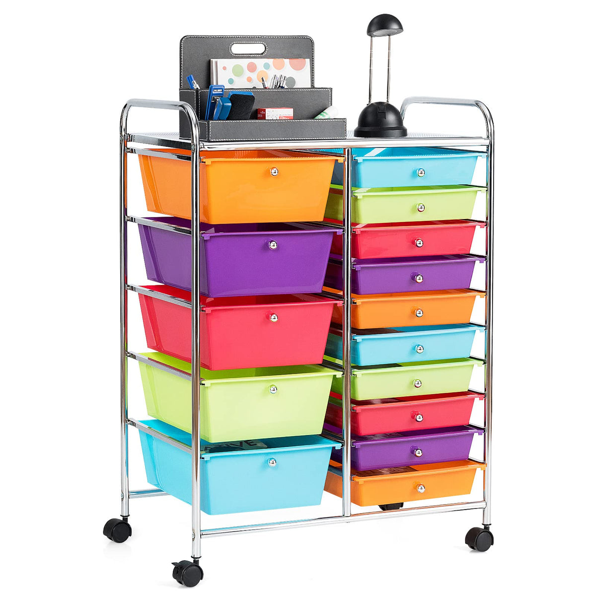 15 Drawer Rolling Storage Cart with 4 Wheels Q3530