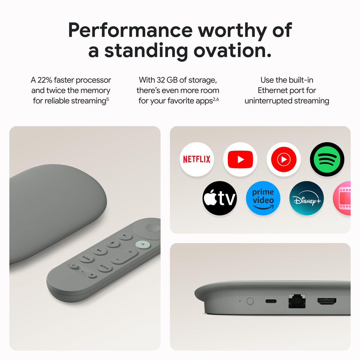 4K Streaming Device with Voice Search Remote 32 GB Storage W7592