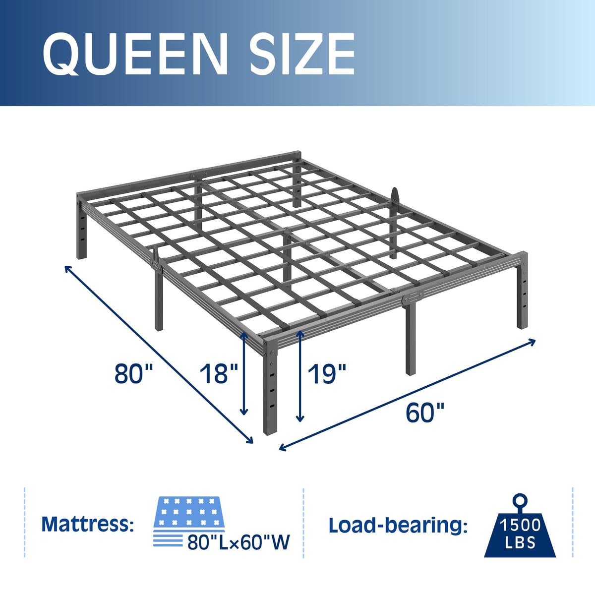 Queen Metal Platform Bed Frame T627049