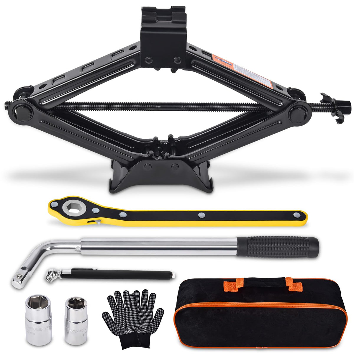 2 Ton Scissor Car Jack with Lug Wrench O95589