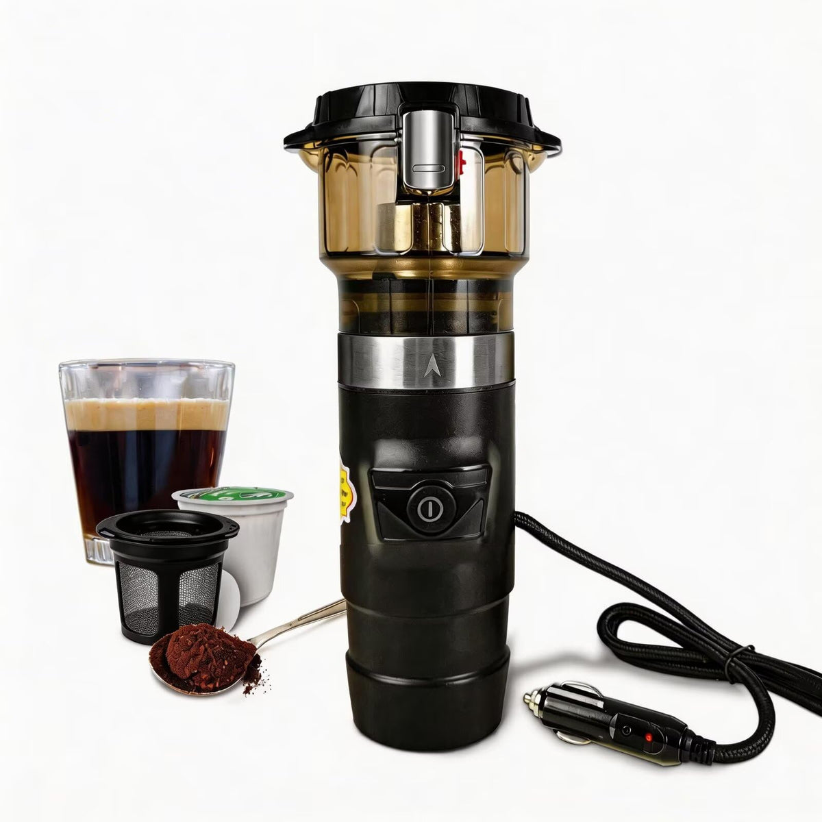 12V Portable Single Serve Car Coffee Maker with Reusable Filter S247126
