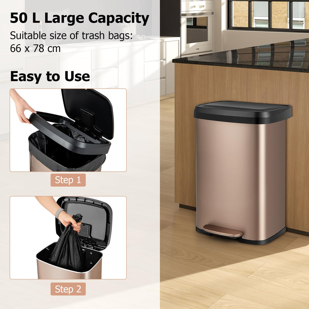 50L Stainless Steel Recycling Pedal Bin L463951
