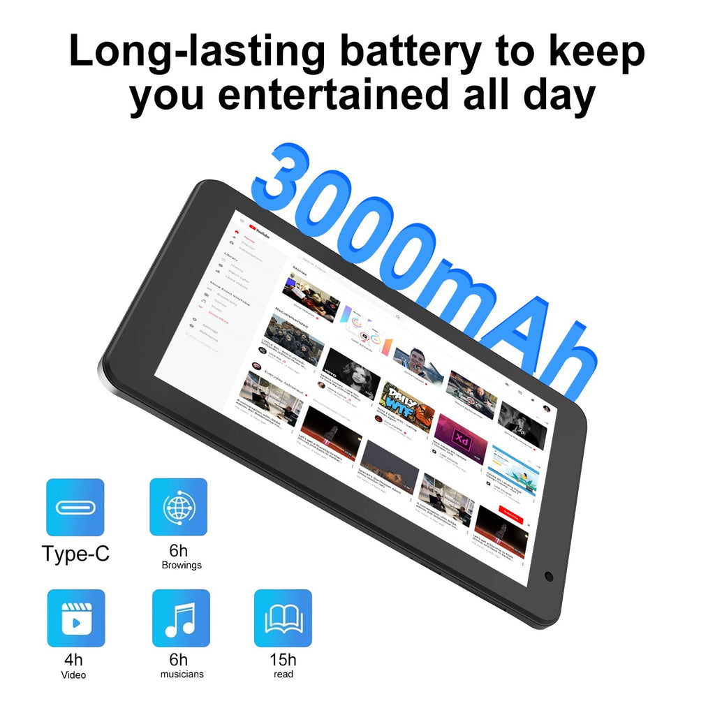 Android 15 Tablet 7 inch 8GB RAM 32GB ROM Quad-Core Tablet PC J9011