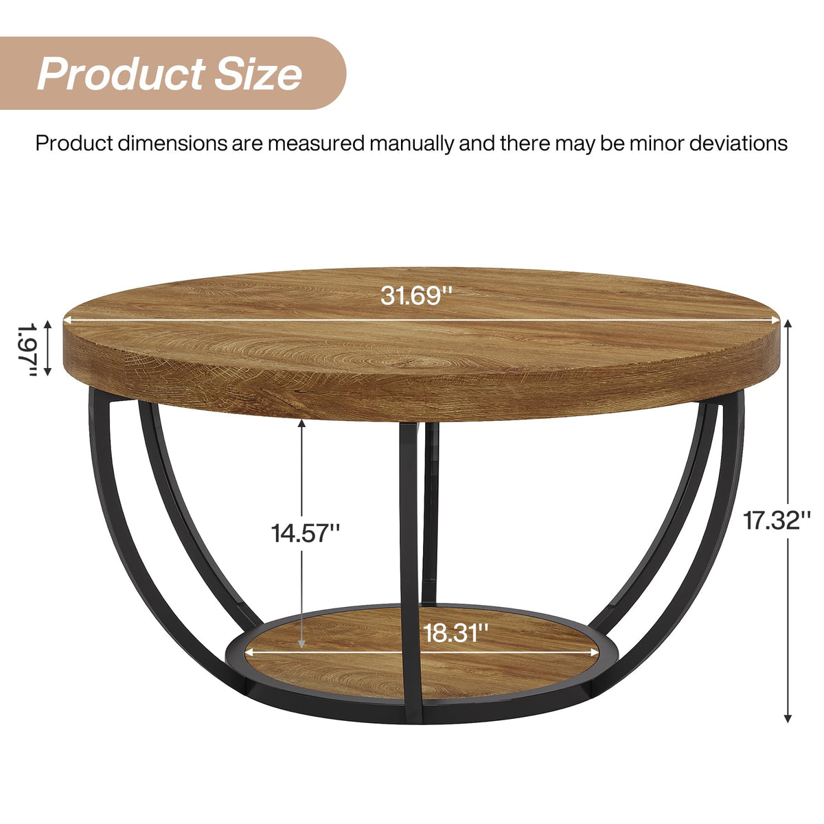Round Coffee Table with Storage E1095
