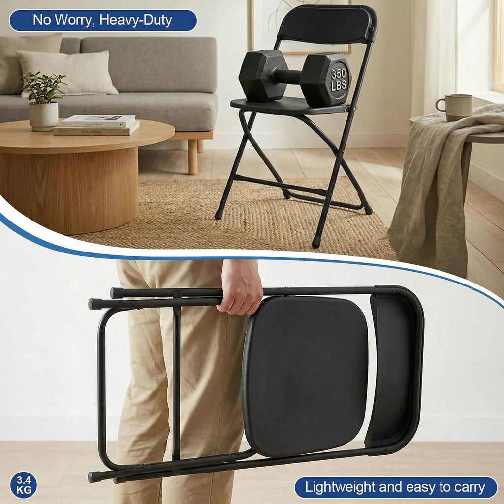 Black Plastic Folding Chairs U914