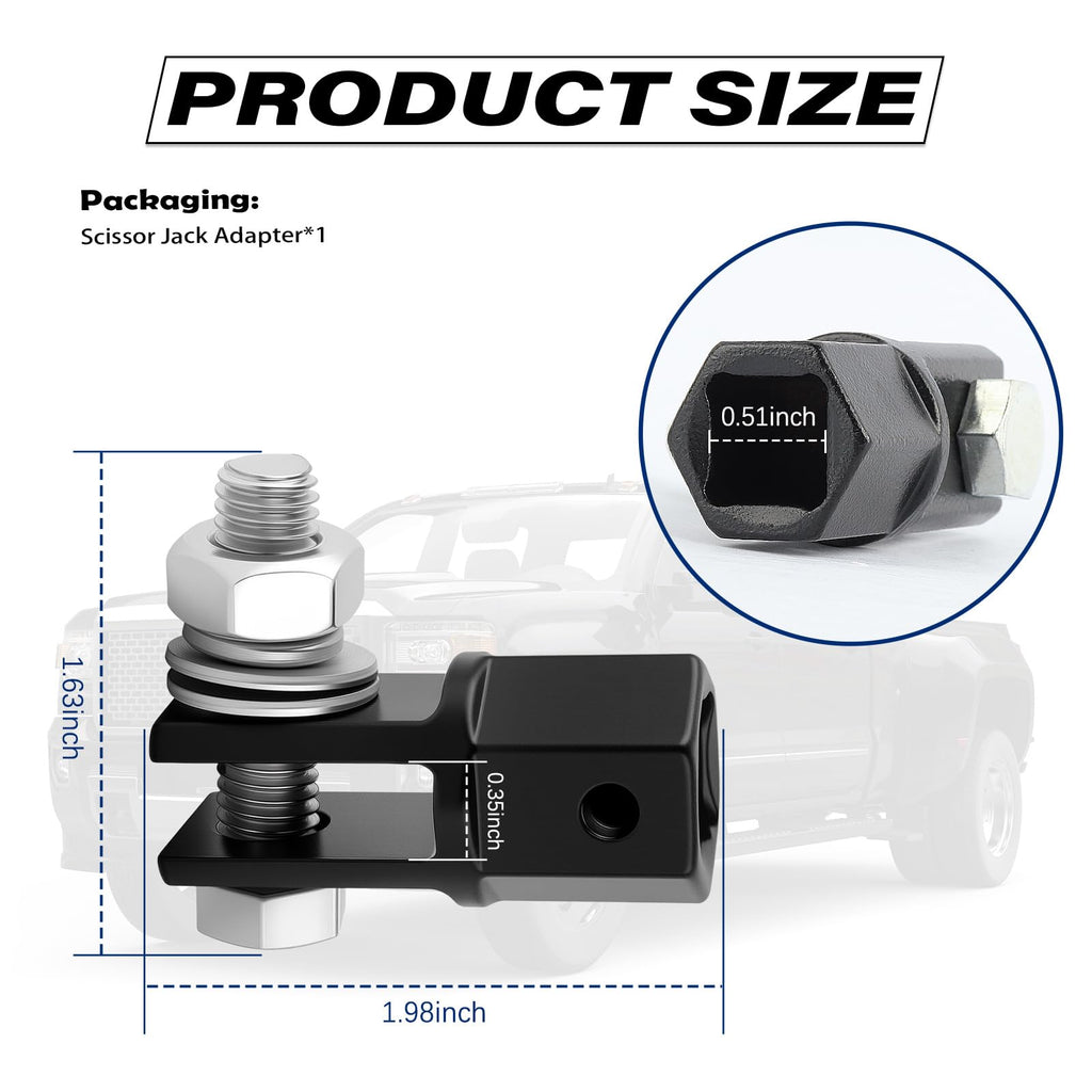Scissor Jack Adapter for 1/2" Impact Drills or 13/16" Lug Wrench T8284