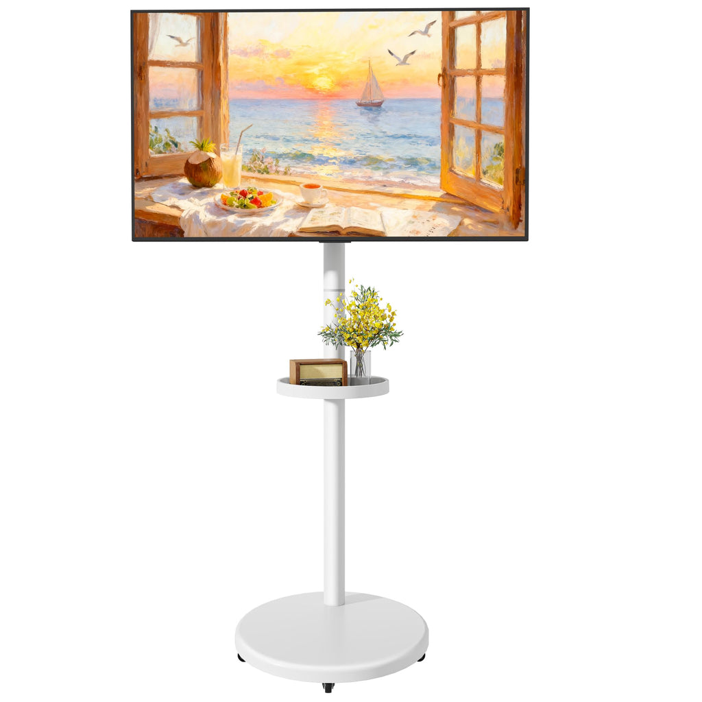 White Rolling TV Stand H2984