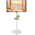 White Rolling TV Stand H2984