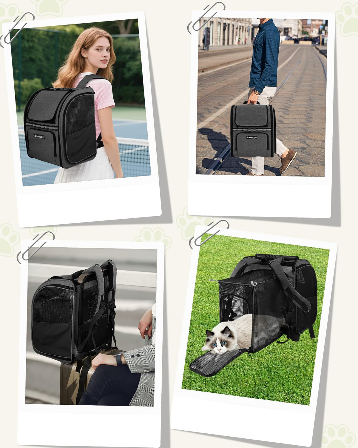 Expandable Breathable Mesh Cat Dog Carrier Backpack P242954